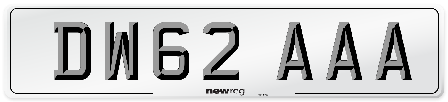 DW62 AAA Number Plate from New Reg